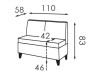Sofa LUK 1.1. non-folding with niche