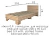 Bed "Tennessee" 90x200 cm