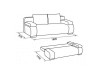 Three-seater sofa Luna